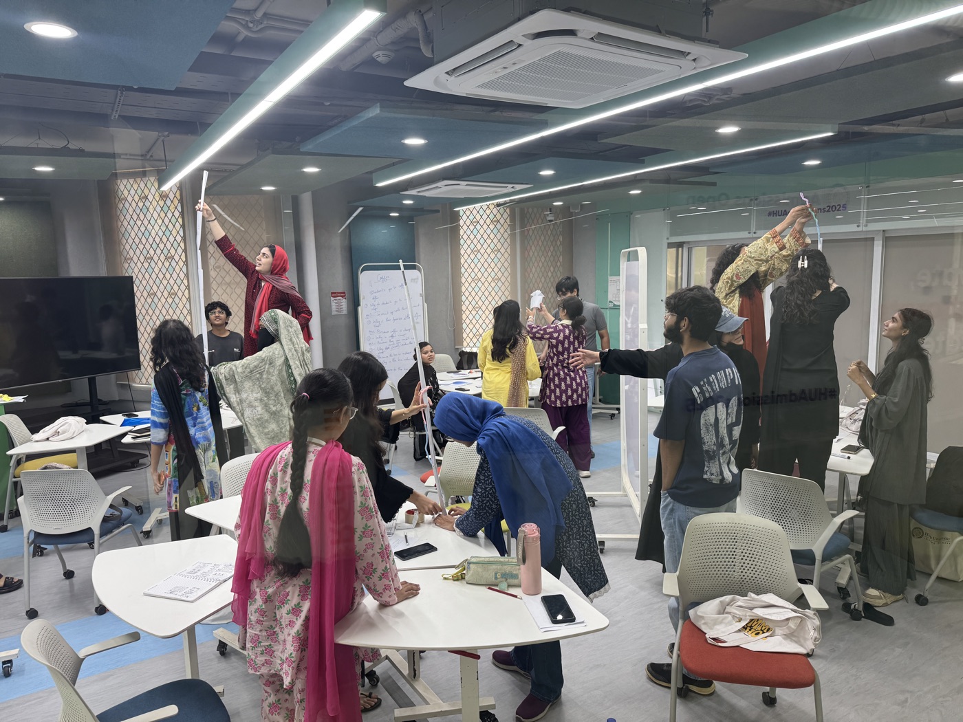 Teams building prototypes in the studio